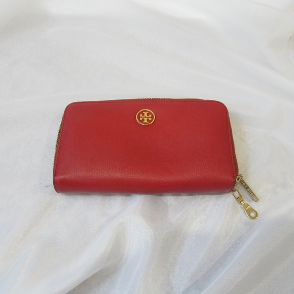 Tory Burch Handbags - Tory Burch Red Robinson Double Zip Wallet Spring